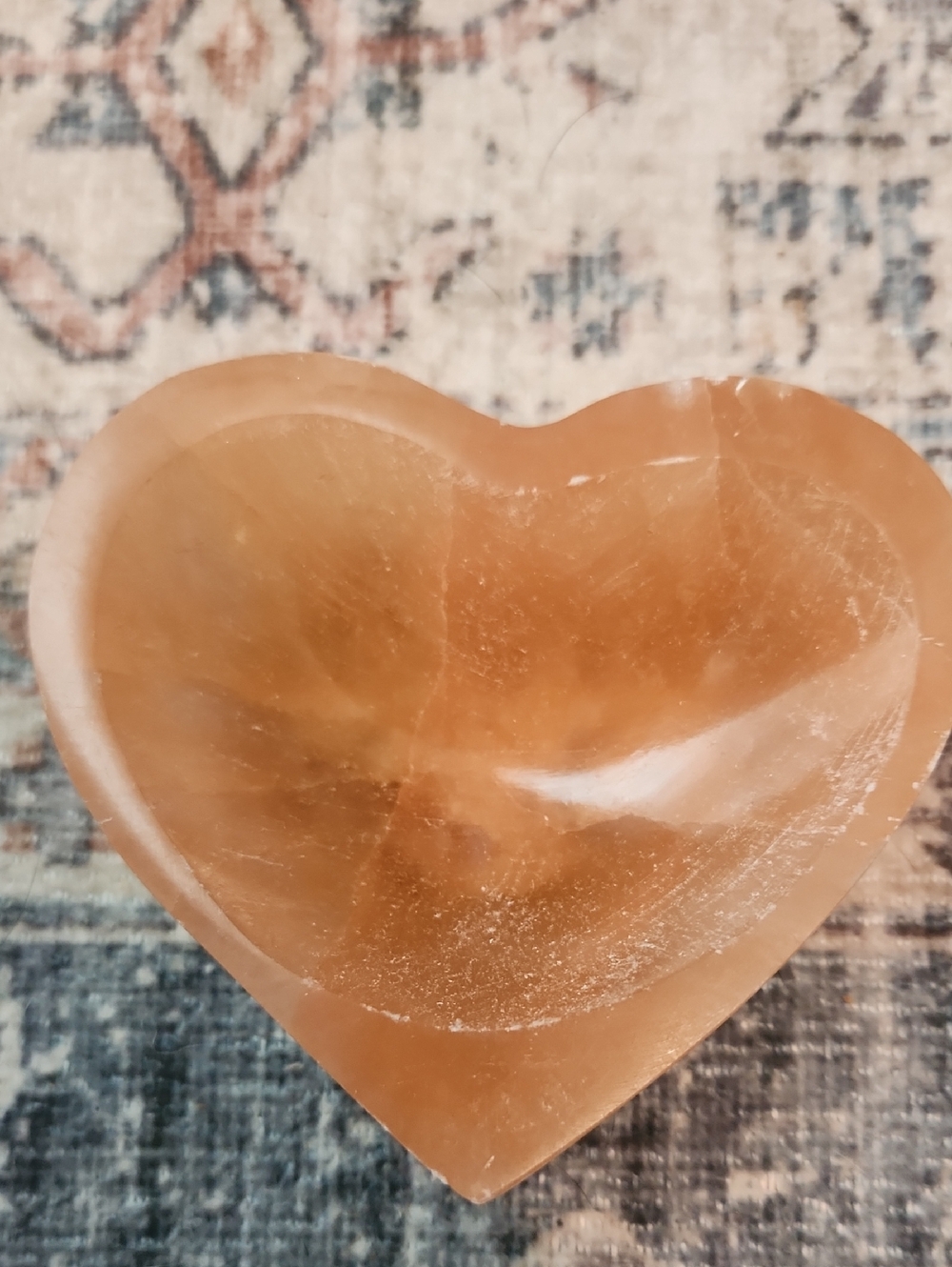 Heart Shaped Satin Spar Selenite Bowl
